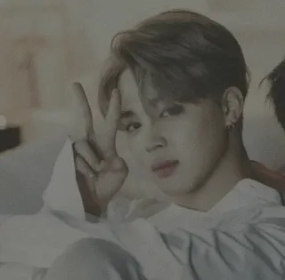 🌚 de8eeaa3 Jimin jimin, kpop, bts, chanteur, signe de paix, idole telegram sticker