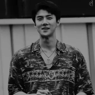 ✖️ 808f7b0c Sehun Sehun, K-pop, Piosenkarz, Idol, EXO, Koreański, Koszula hawajska, Gwiazda whatsapp sticker