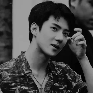 ✖️ e0ab5a50 mężczyzna, portret, czarno-białe, koreański, piosenkarz, aktor whatsapp sticker