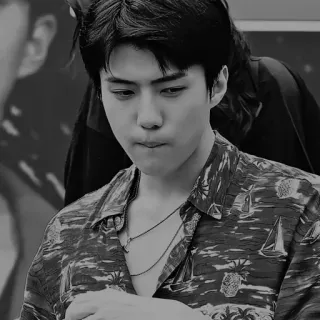 ✖️ ff4d5429 mężczyzna, portret, casual, czarno-białe, monochromatyczny whatsapp sticker