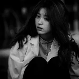 💷 5830782b Frau, Porträt, Schwarzweiß, Asiatisch, Weiblich, Mädchen telegram sticker