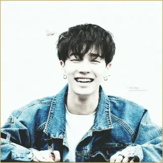 ⚖ bad65787 THE ONS portret, man, spijkerjas, glimlach, Koreaans telegram sticker