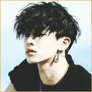 ⚖ cfbc898b man, portret, oorbellen, mode, haar, stijl telegram sticker