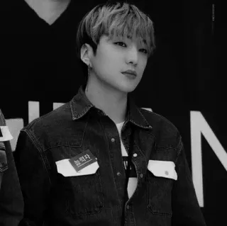 🇦🇱 a1f999a3 능력자 coréen, personne, homme, portrait, noir et blanc telegram sticker