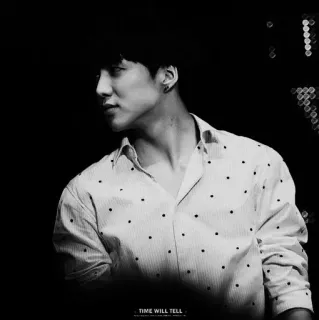 🖤 a93ab80b TIME WILL TELL personne, homme, portrait, noir et blanc telegram sticker