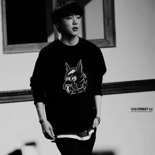 🇦🇱 e9bdeb1e RAIN FOREST homme, portrait, noir et blanc, mode, kpop telegram sticker