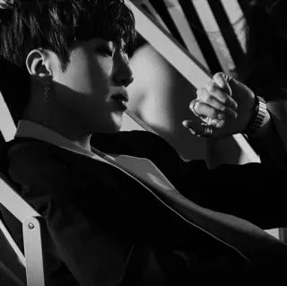 🇦🇱 f738dda6 homme, portrait, noir et blanc, personne, chaise, pensif telegram sticker