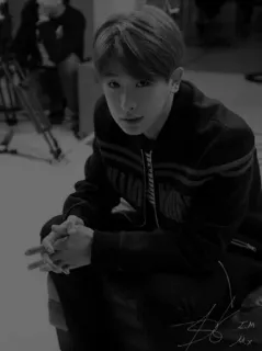 🖤 45732c40 portrait, man, monochrome, k-pop, singer telegram sticker