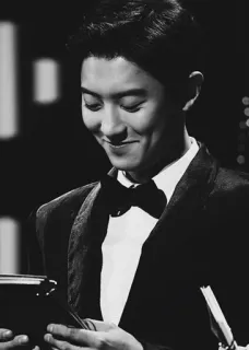 🍾 1951aab5 ผู้ชาย, ชุดสูท, หูกระต่าย, รางวัล, ภาพเหมือน, ขาวดำ telegram sticker