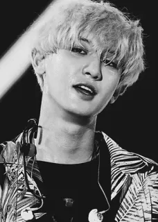 🥂 c0db2c5d ผู้ชาย, ภาพเหมือน, ขาวดำ, คน, ทรงผม, เคป็อป, คนดัง telegram sticker