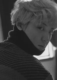 🌚 c9169047 บุคคล, ผู้ชาย, ภาพเหมือน, สีเดียว, ขาวดำ, แฟชั่น telegram sticker