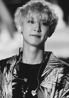 🥀 f202274e ผู้ชาย, ภาพบุคคล, ขาวดำ, โมโนโครม, kpop, chanyeol telegram sticker