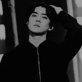 ☁️ 59f770ea MAD TEA PARTY pessoa, retrato, homem, preto e branco, celebridade telegram sticker