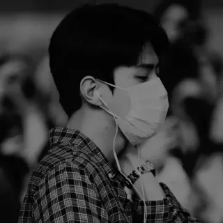 ☁️ db5fb861 homem, máscara, retrato, camisa xadrez, pessoa telegram sticker