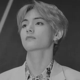 🎐 9bdf4461 V V, BTS, Kpop, penyanyi, idola, hitam putih telegram sticker