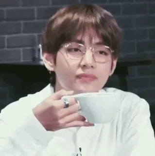 🍸 94069e02 hombre, café, gafas, taza, persona, interior telegram sticker