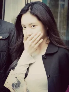 🌙 14508f3f phụ nữ, chân dung, gương mặt, tóc dài, châu Á whatsapp sticker