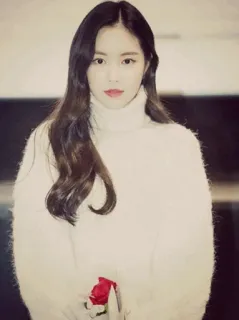 ✨ 6fd0f297 phụ nữ, chân dung, cô gái, Hàn Quốc, hoa hồng, hoa whatsapp sticker