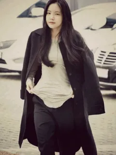 🌙 944b83ab phụ nữ, áo khoác, Hàn Quốc, thời trang, phong cách, nữ diễn viên whatsapp sticker