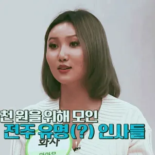 🕯 6d66e5f9 천원을 위해 모인 전주 유명(?) 인사들 K-pop, piosenkarka, kobieta, celebrytka, korea telegram sticker