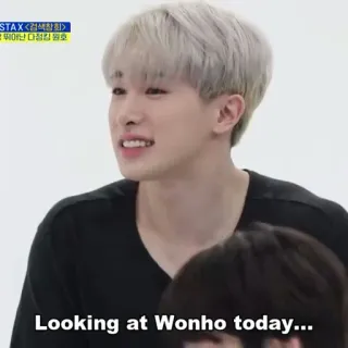 🏹 abf0fe58 Wonho Looking at Wonho today... kpop, monstax, chanteur, célébrité telegram sticker