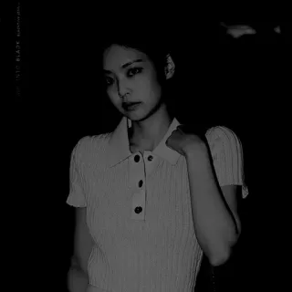 🎐 a4dc7c0a HERETIC BLACK mujer, retrato, blanco y negro, moda whatsapp sticker