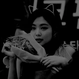 🎐 e215528a mujer, persona, retrato, orejas de gato whatsapp sticker