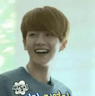 🌩 e7e1cf16 쌍둥이 person, lächelnd, koreanisch, mann, baekhyun whatsapp sticker