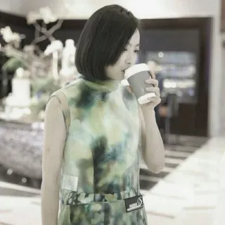 🎐 2d1ba707 女性, コーヒー, 飲む, ポートレート telegram sticker