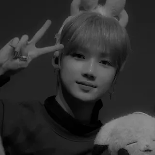 🌕 37916e5a coréen, idole, kpop, signe de paix, mignon whatsapp sticker