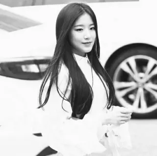 ☁️ 1e1f18ae mulher, retrato, asiática, preto e branco, coreana whatsapp sticker