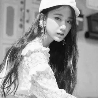 ☁️ 32011372 mulher, retrato, preto e branco, pessoa, garota, coreana, asiática whatsapp sticker