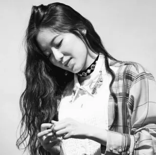 ☁️ 55f1b545 mulher, retrato, pessoa, garota, modelo, preto e branco whatsapp sticker