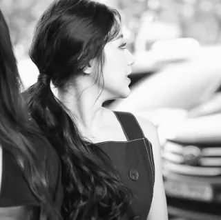 ☁️ 82941cb0 mulher, preto e branco, retrato, rabo de cavalo, moda, estilo whatsapp sticker