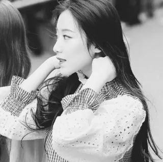 🌬 abc40a34 mulher, pessoa, retrato, preto e branco, perfil whatsapp sticker