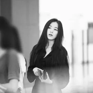 🌫 d2c86879 mulher, retrato, preto e branco, pessoa, feminino, cabelo comprido whatsapp sticker