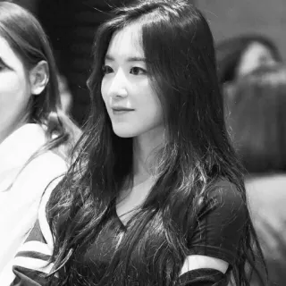 ☁️ fb64a3ea mulher, retrato, menina, preto e branco, cabelo, coreana, feminino whatsapp sticker