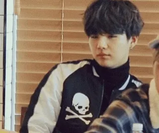 🗽 04212d65 teschio, giacca, Min Yoongi, BTS telegram sticker