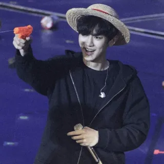 🥂 fc4aacba 남자, 밀짚모자, 물총, 가수, 공연자, 공연 telegram sticker