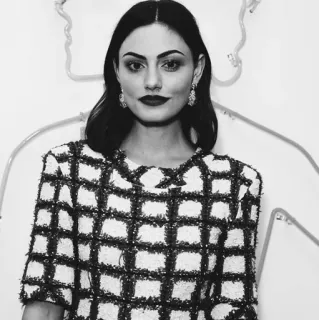 🌚 1f083de7 wanita, potret, hitam putih, mode, orang, selebriti telegram sticker