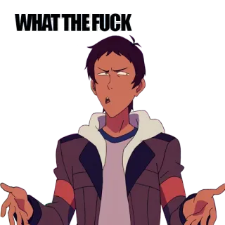 😒 84c2db2c WHAT THE FUCK voltron, lance, que porra é essa, expressão, animado, desenho animado, pergunta telegram sticker
