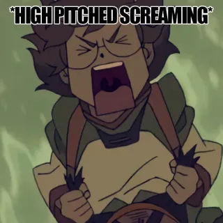 😱 cff5a5f3 *HIGH PITCHED SCREAMING* gritando, anime, desenho animado, engraçado, meme, expressão, frustração telegram sticker