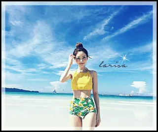 🎠 0daf5622 larisa phụ nữ, đồ bơi, bãi biển, mùa hè, nhiệt đới, đại dương, du lịch, cát telegram sticker