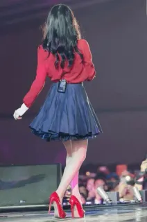 👠 25acebbc mulher, saia, saltos, vermelho, azul, palco whatsapp sticker