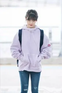 🦄 f01b1994 mulher, hoodie, casual, retrato, jeans, adolescente whatsapp sticker