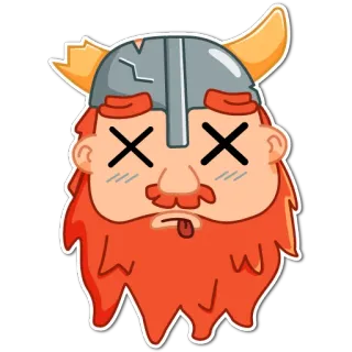 😵 7c9c75cb バイキング, 漫画, ヘルメット, 死, キャラクター telegram sticker