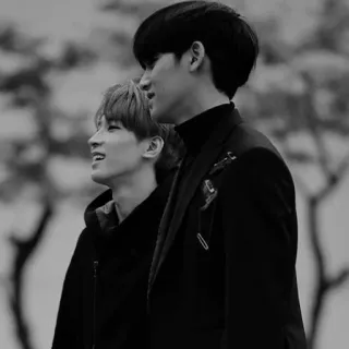 🌑 94eb1ebb gente, monocromo, retrato, pareja, hombres telegram sticker