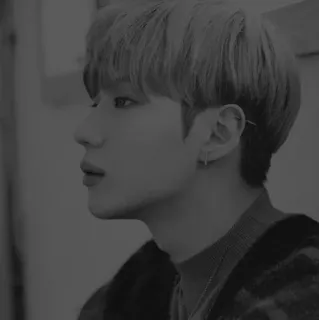 ®️ fb2ba34b ภาพเหมือน, ผู้ชาย, ด้านข้าง, บุคคล, ภาพขาวดำ, ต่างหู, ทรงผม telegram sticker