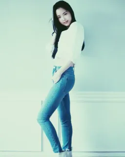 🎠 71163c01 donna, jeans, ritratto, moda, ragazza, posa telegram sticker