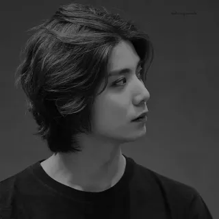 🌚 34a0b4cf pria, rambut, potret, hitam putih, orang, wajah whatsapp sticker